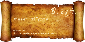 Breier Ágota névjegykártya