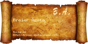 Breier Ágota névjegykártya